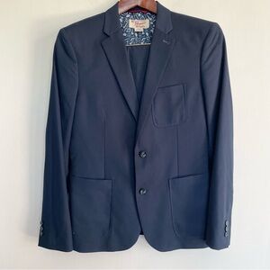 Penguin Men’s Suit Pants and Blazer Jacket Navy Blue Pleated 31 S